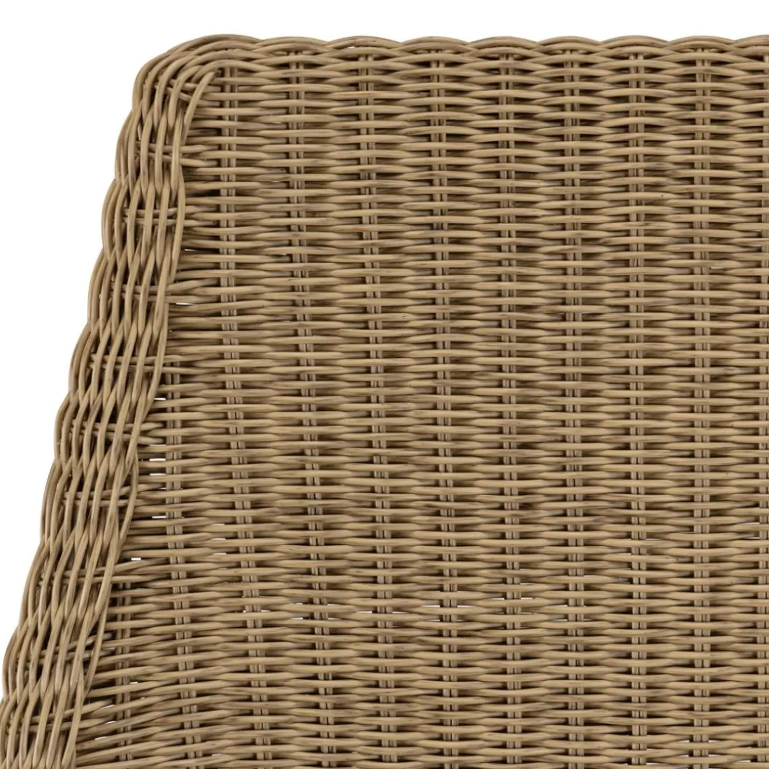 Lot de 2 chaises jardin rotin synthé. et coussin, pieds droits KALLY