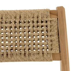 Lot de 2 chaises jardin teck rotin synthétique tressé beige VALERIA