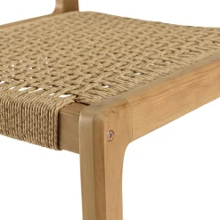 Lot de 2 chaises jardin teck rotin synthétique tressé beige VALERIA