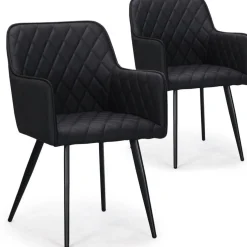 Lot de 2 Chaises Noires KENT