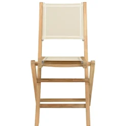 Lot de 2 chaises pliantes textilène couleur beige
