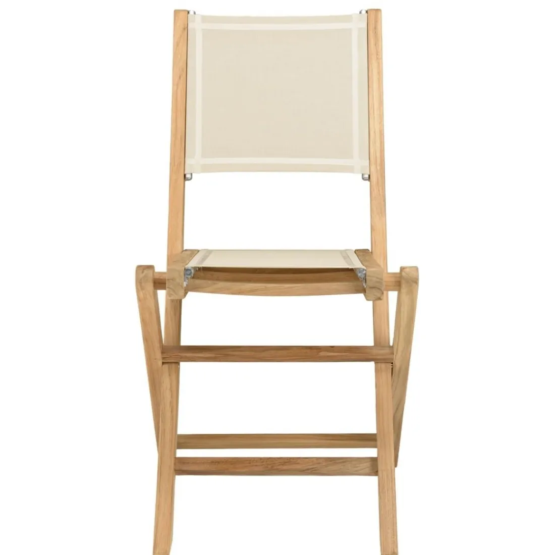 Lot de 2 chaises pliantes textilène couleur beige