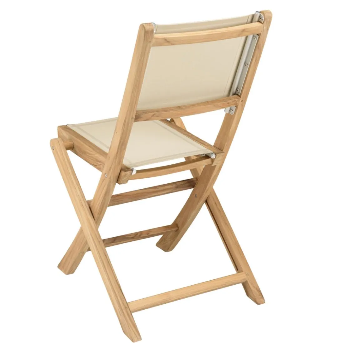 Lot de 2 chaises pliantes textilène couleur beige