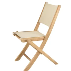 Lot de 2 chaises pliantes textilène couleur beige