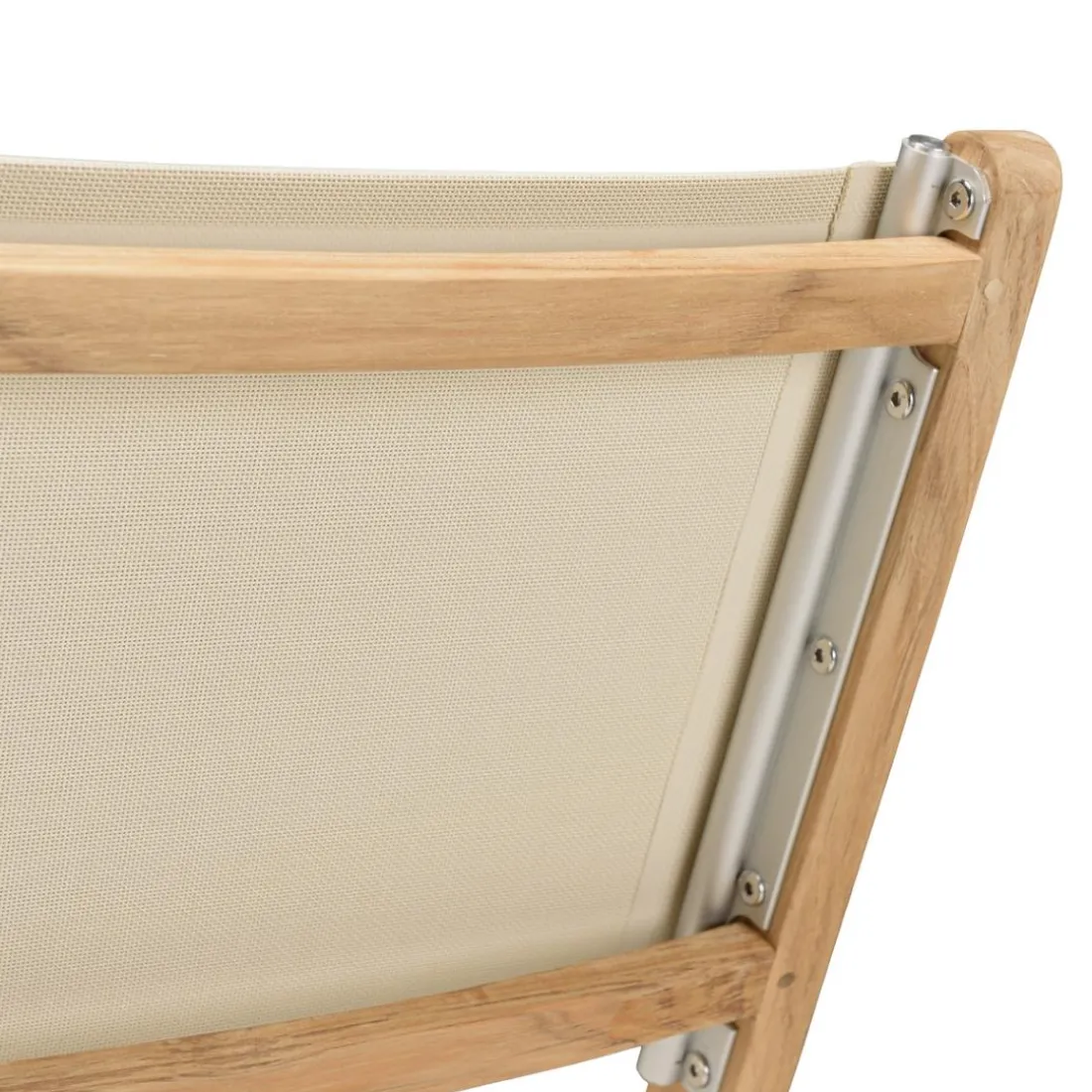 Lot de 2 chaises pliantes textilène couleur beige