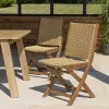 Lot de 2 chaises pliantes acacia huilé et rotin synthétique VICK