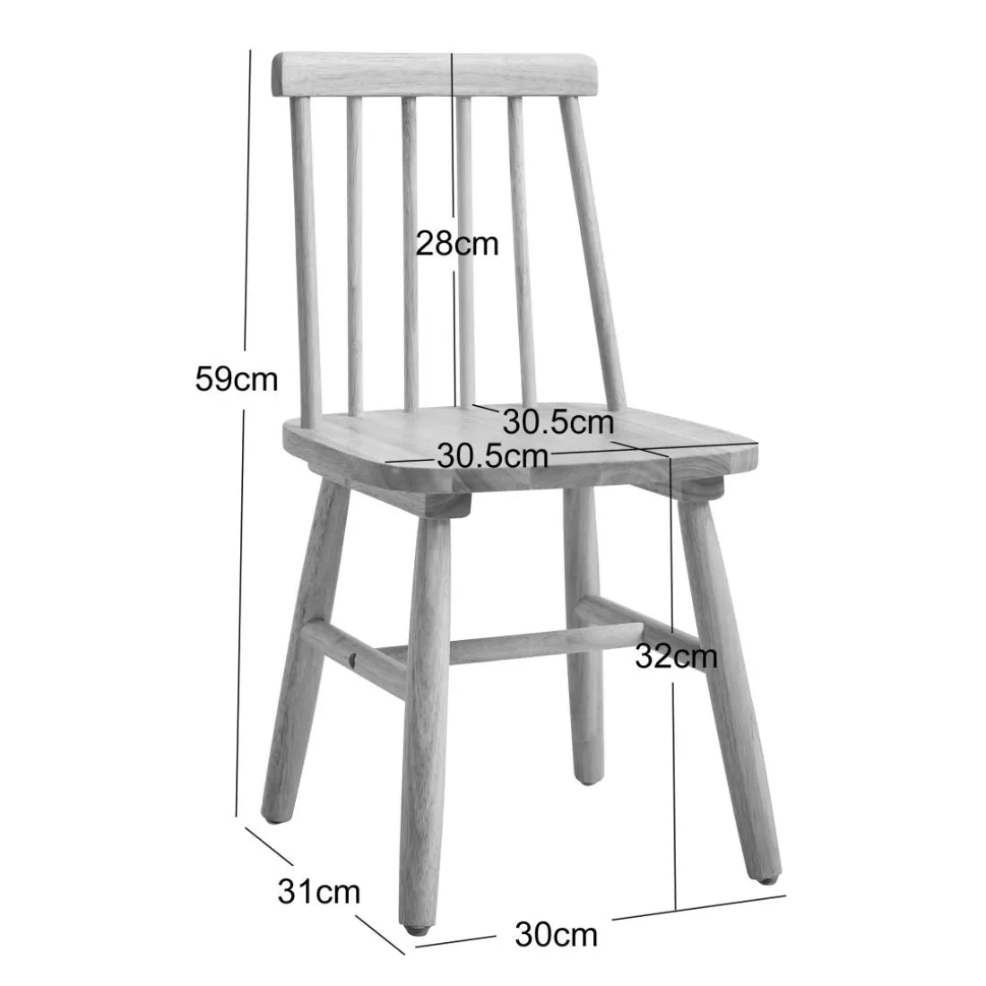 Lot de 2 chaises pour enfant NESNA design moderne et sa structure en bois massif