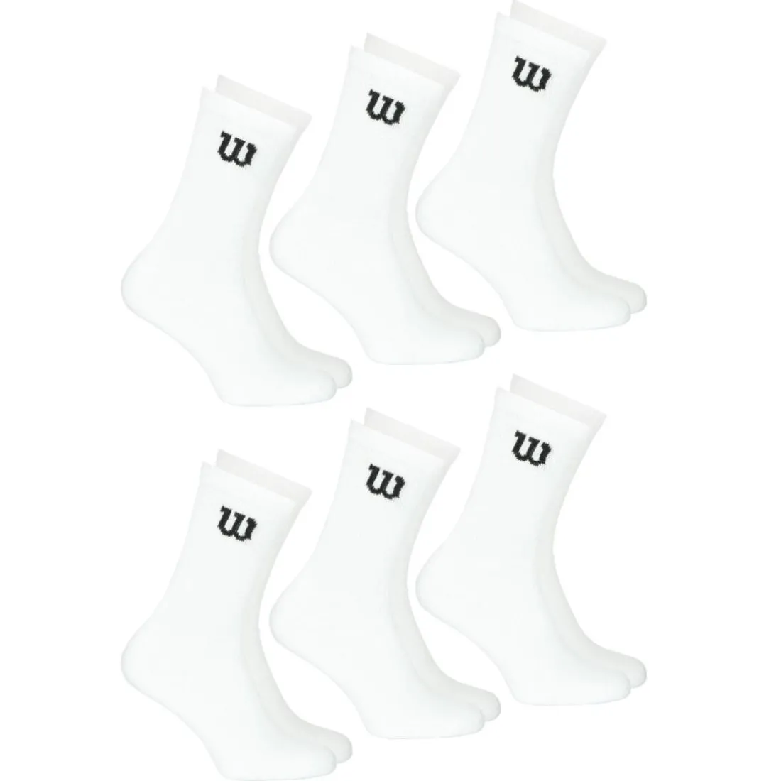 Lot de 6 chaussettes hautes homme Sport Wilson blanc en coton