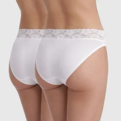 Lot de 2 culottes blanches - Plus Féminine Dim en coton