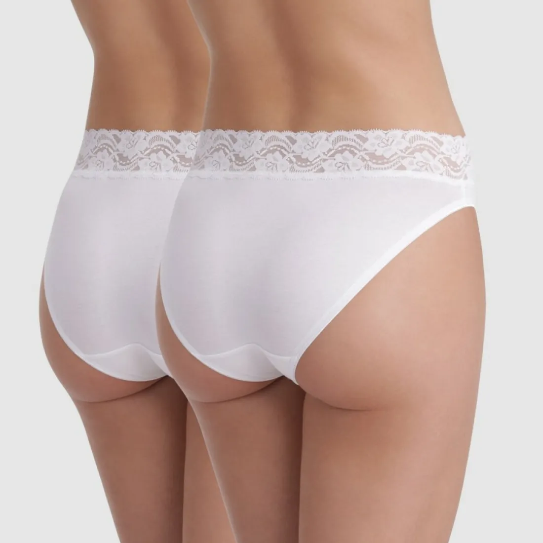 Lot de 2 culottes blanches - Plus Féminine Dim en coton