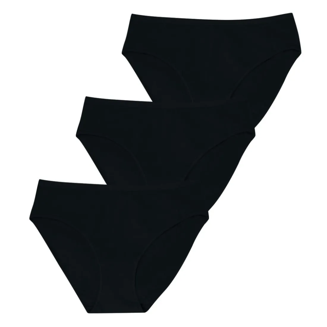 Lot de 3 culottes femme Ecopack Basic Athena noir en coton