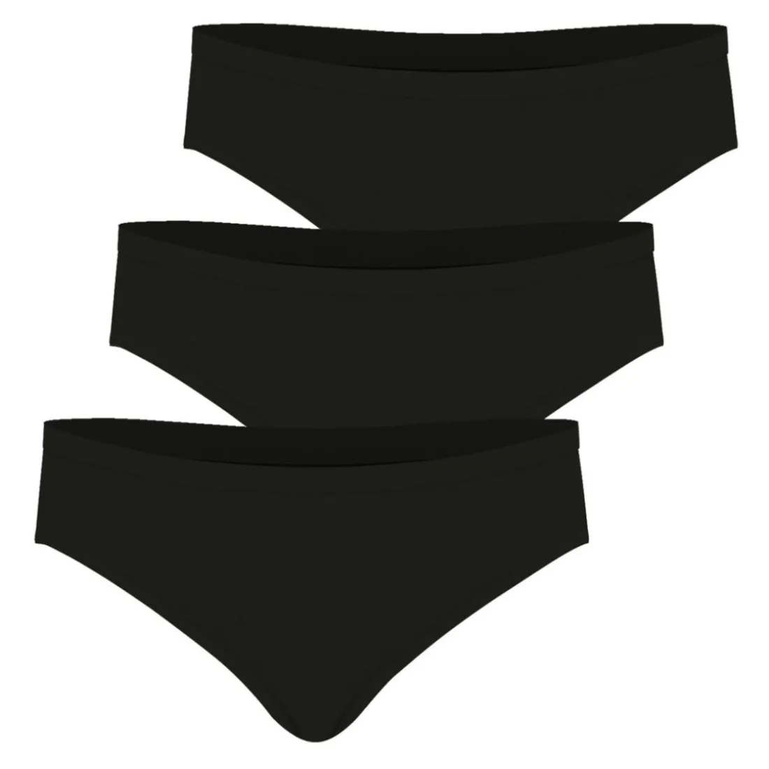 Lot de 3 culottes femme Ecopack Basic Athena noir en coton