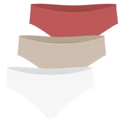 Lot de 3 culottes femme Ecopack Basic Athena blanc en coton