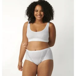 Lot de 4 culottes hautes - Blanc sloggi Chic Maxi 4P WHITE en coton