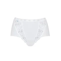 Lot de 4 culottes hautes - Blanc sloggi Chic Maxi 4P WHITE en coton