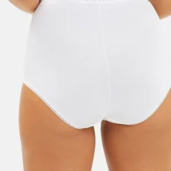 Lot de 2 culottes taille haute en coton biologique blanc