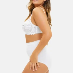 Lot de 2 culottes taille haute en coton biologique blanc