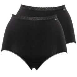 Lot de 2 culottes taille haute coton Noir - Sans Complexe en coton bio
