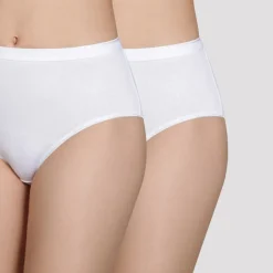 Lot de 2 culottes taille haute coton bio blanches Dim