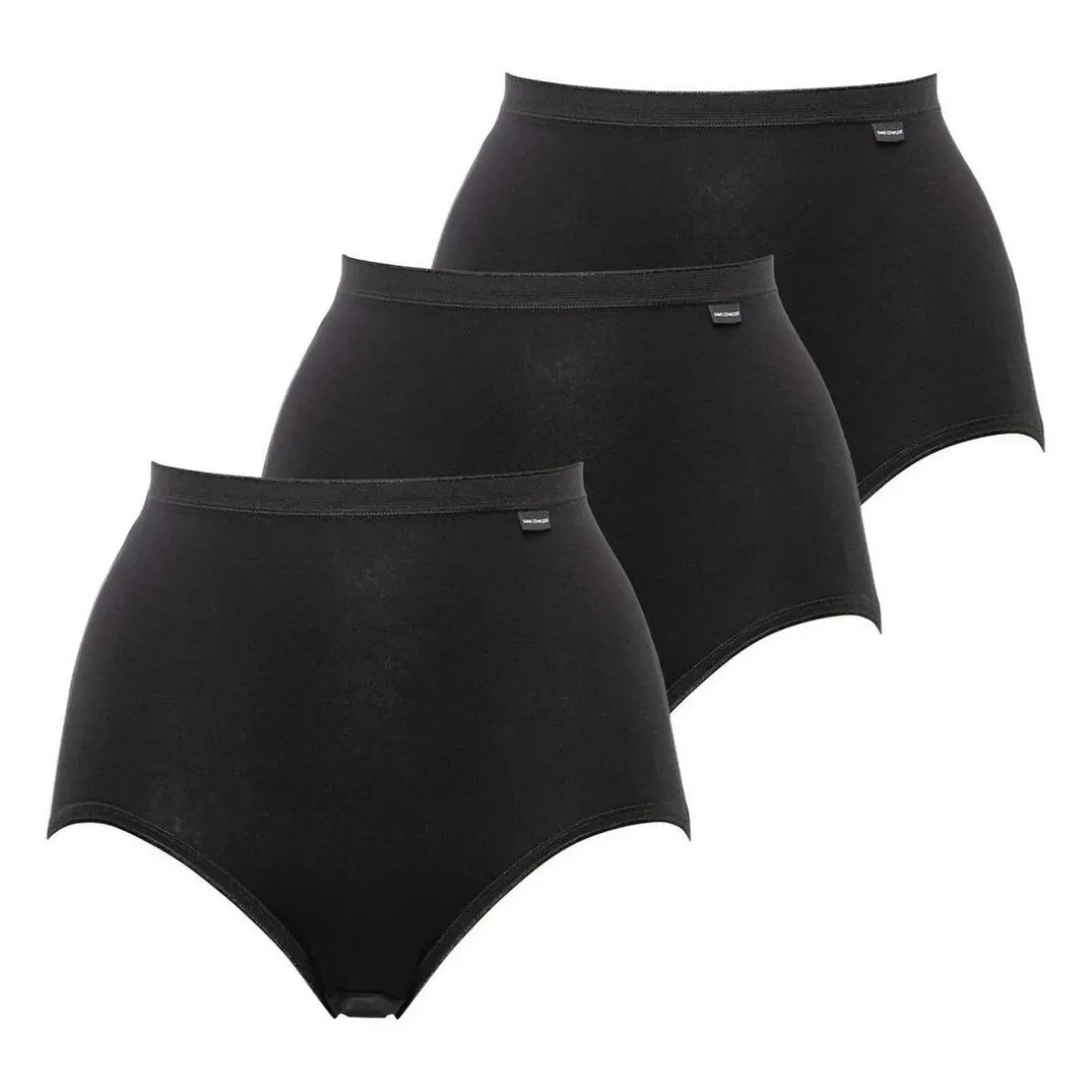 Lot de 3 culottes taille haute coton Noir - Sans Complexe en coton bio
