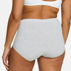 Lot de 2 culottes taille haute en coton biologique gris