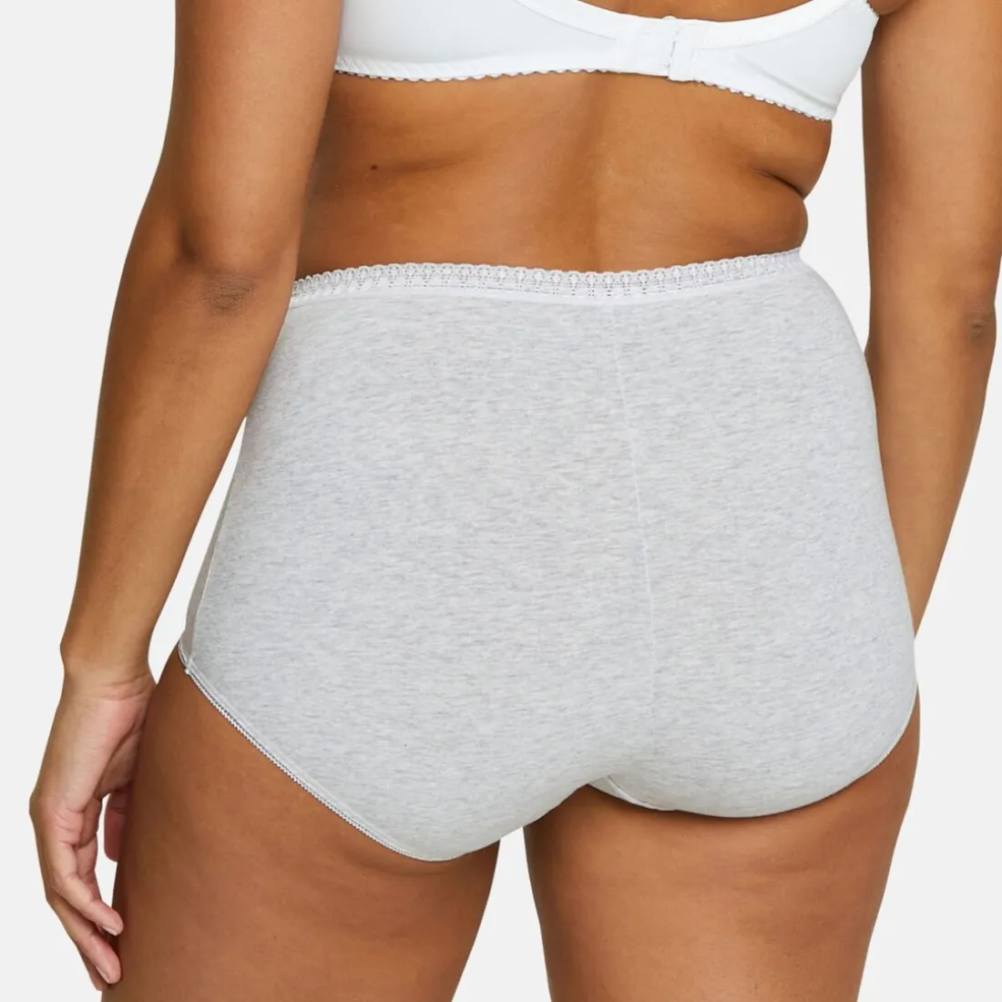 Lot de 2 culottes taille haute en coton biologique gris