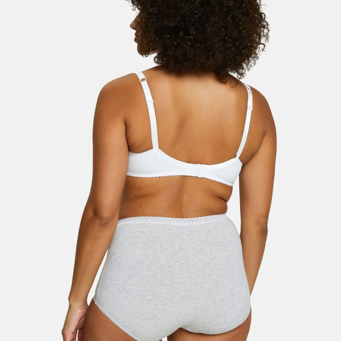 Lot de 2 culottes taille haute en coton biologique gris