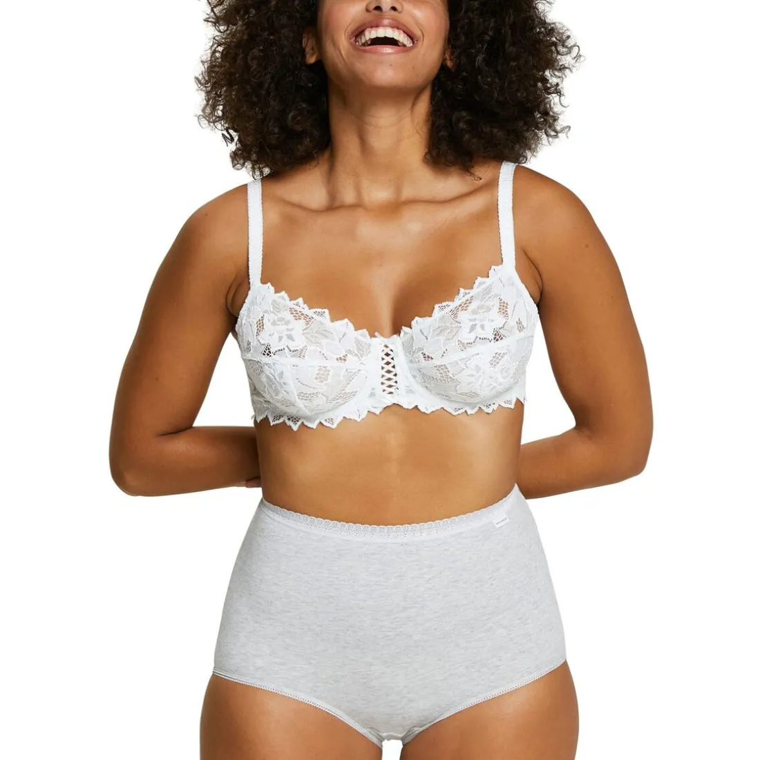 Lot de 2 culottes taille haute en coton biologique gris