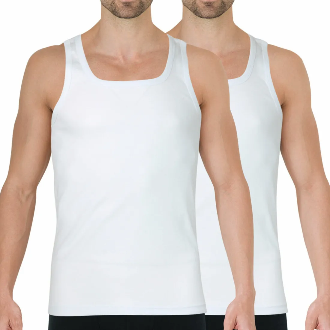 Lot de 2 débardeurs homme Coton Bio blanc