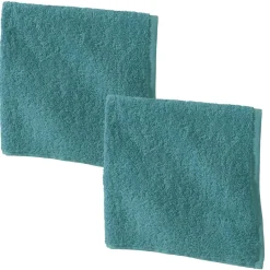 Lot de 2 Essuie-mains PRATIK carré coloré Lauréat bleu paon