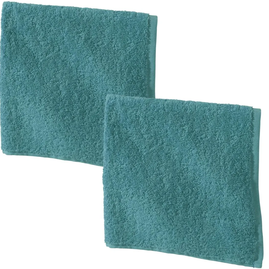 Lot de 2 Essuie-mains PRATIK carré coloré Lauréat bleu paon