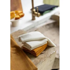 Lot de 3 essuie-mains tricotés Izan recyclés Tournesol 25 x 25