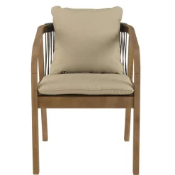 Lot de 2 fauteuils acacia vert sapin coussins CELESTIN