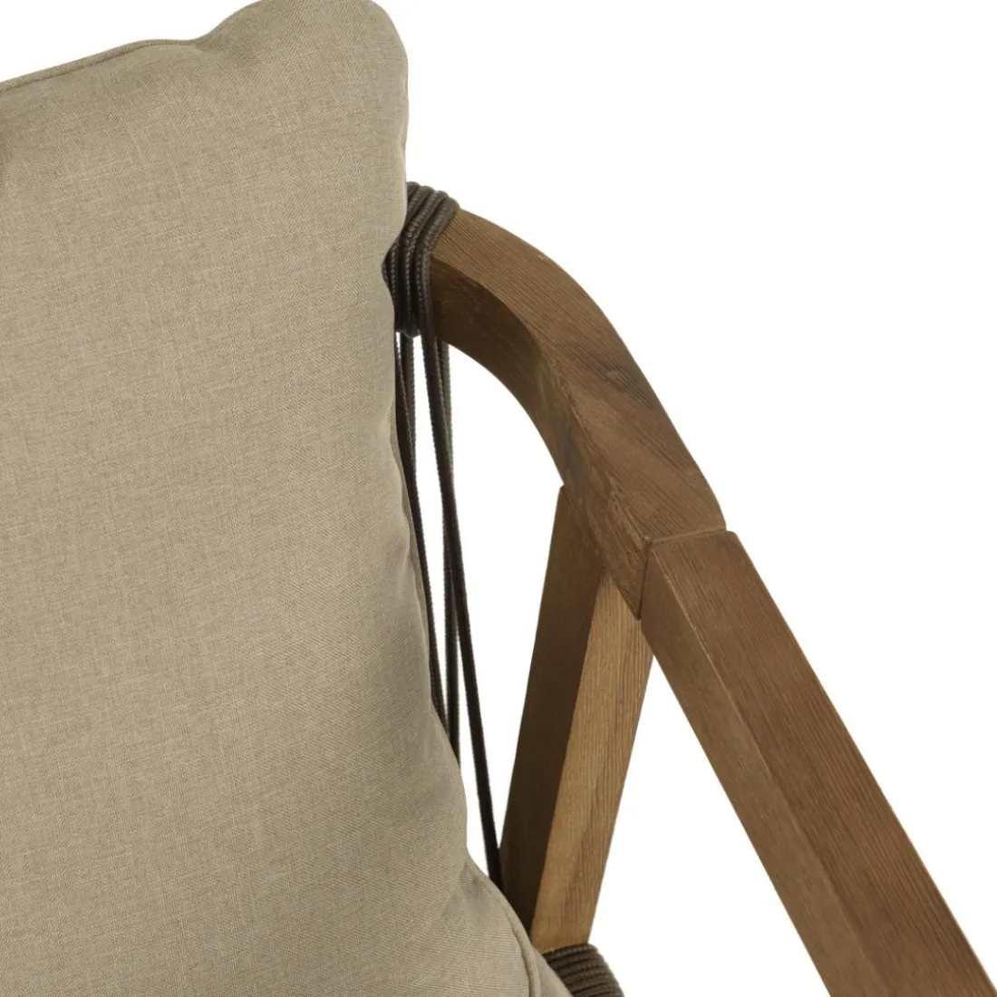 Lot de 2 fauteuils acacia vert sapin coussins CELESTIN