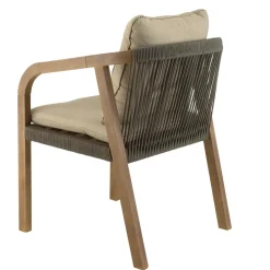 Lot de 2 fauteuils acacia vert sapin coussins CELESTIN