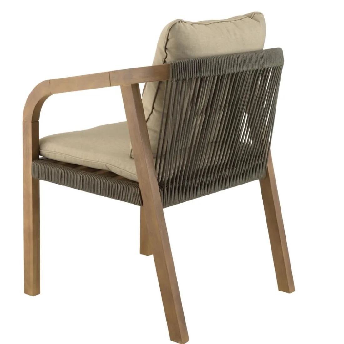 Lot de 2 fauteuils acacia vert sapin coussins CELESTIN
