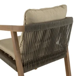 Lot de 2 fauteuils acacia vert sapin coussins CELESTIN