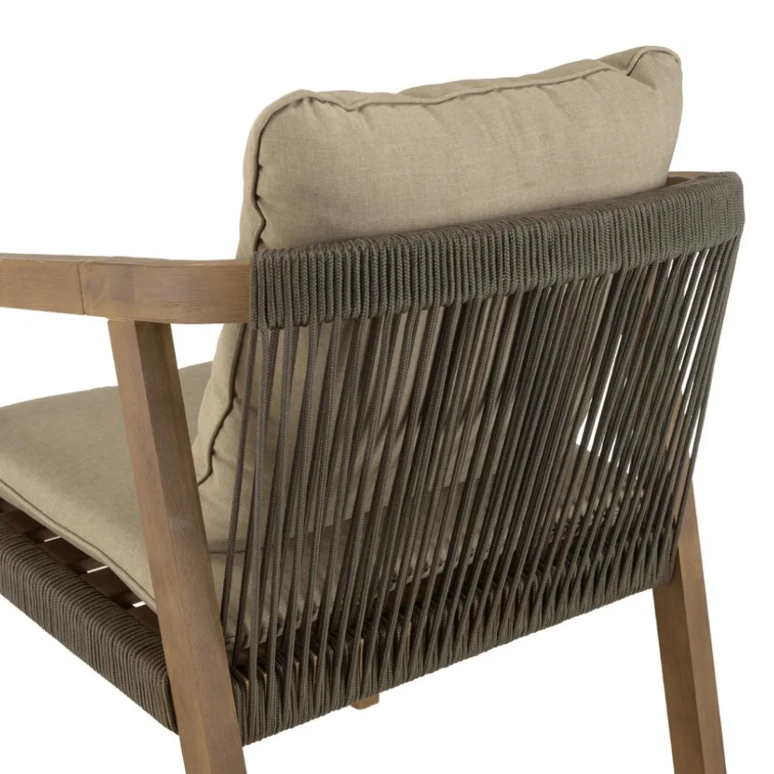 Lot de 2 fauteuils acacia vert sapin coussins CELESTIN
