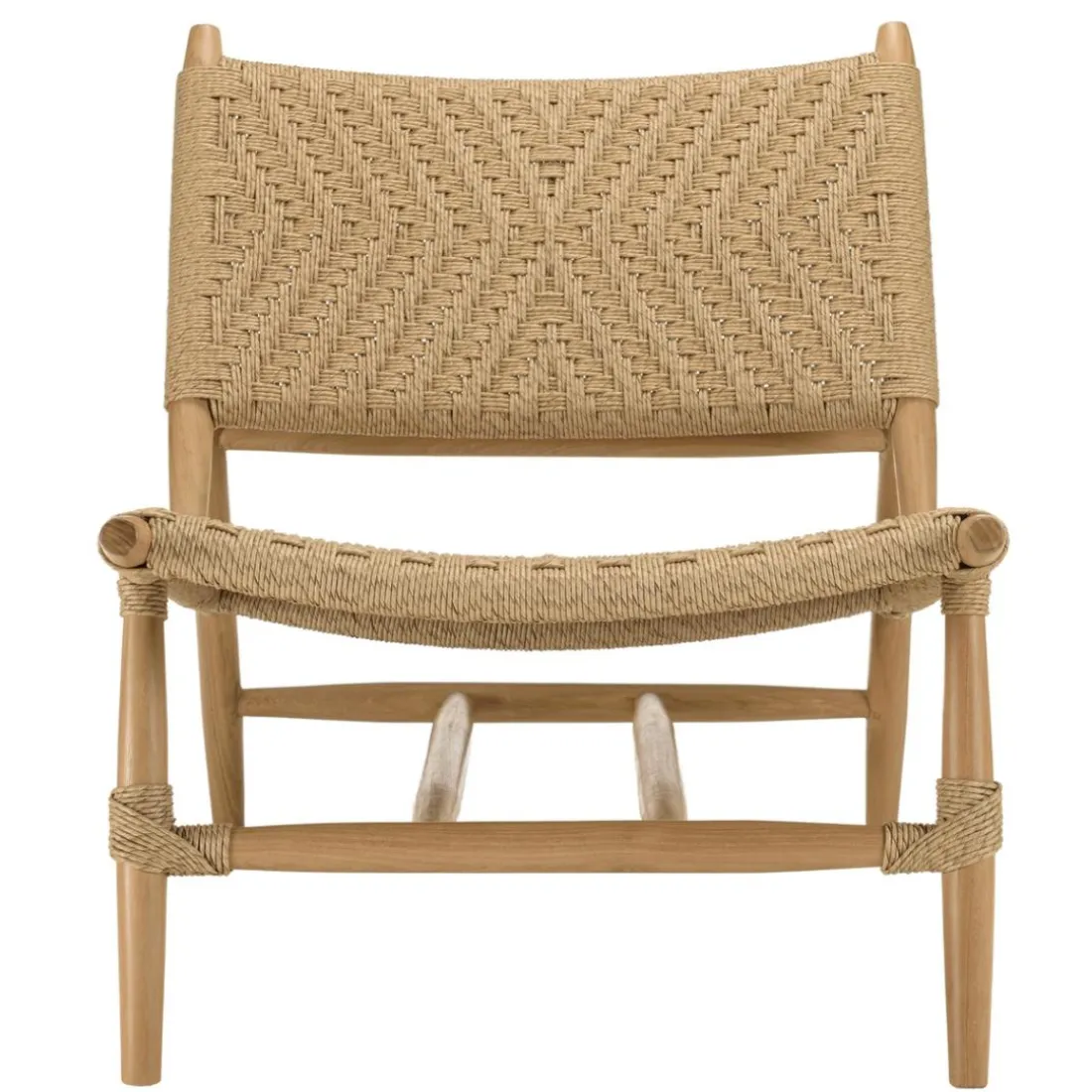 Lot de 2 fauteuils lounge jardin teck rotin synthétique relief VALERIA