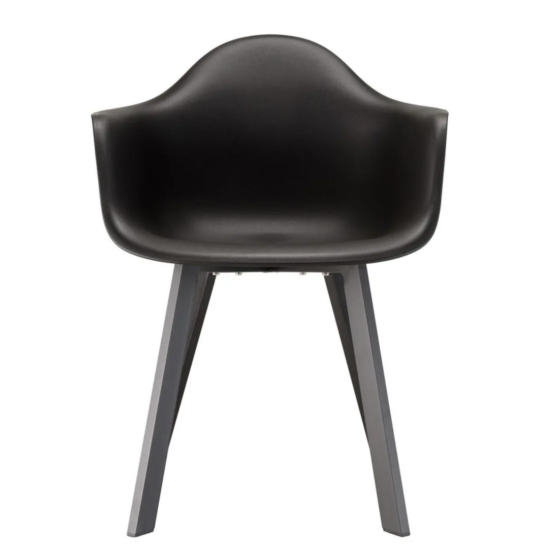 Lot de 6 fauteuils noirs dossier arrondi MALO