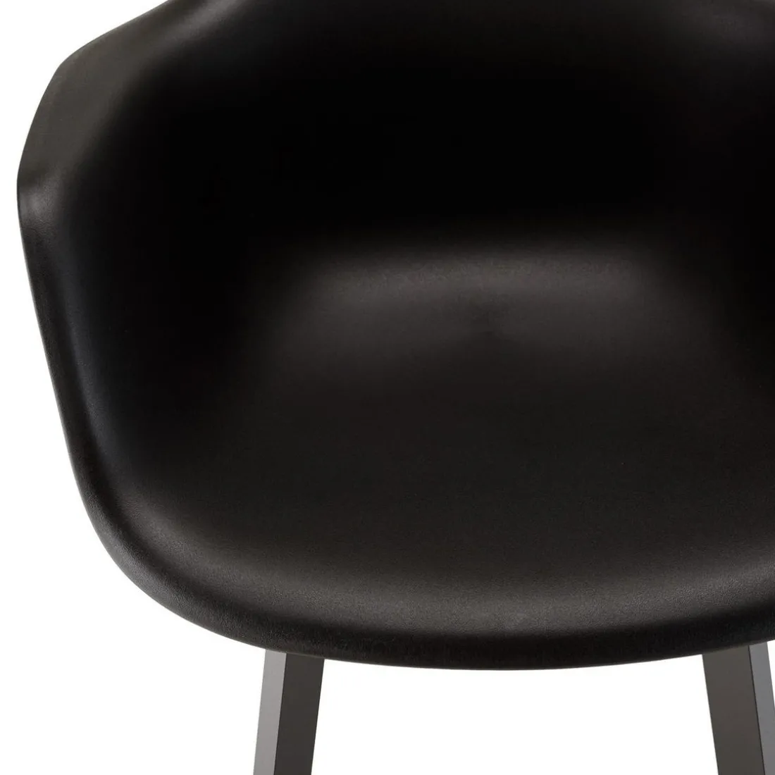 Lot de 6 fauteuils noirs dossier arrondi MALO