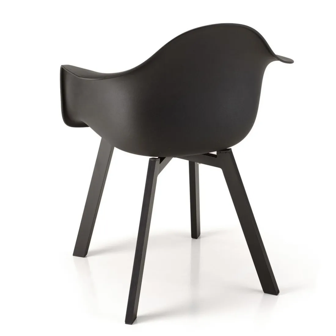Lot de 6 fauteuils noirs dossier arrondi MALO