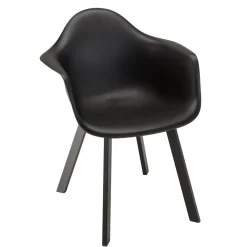 Lot de 6 fauteuils noirs dossier arrondi MALO