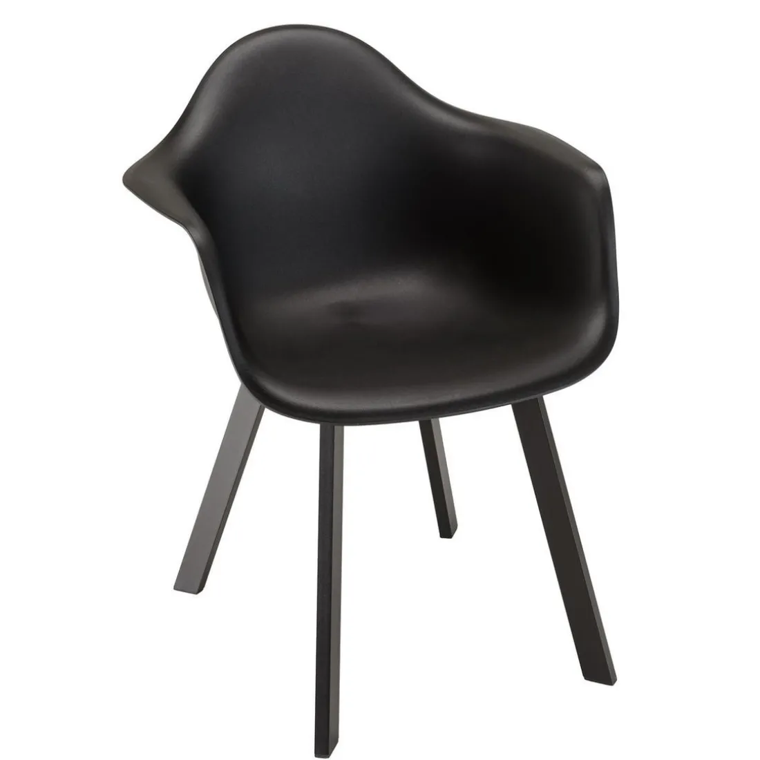Lot de 6 fauteuils noirs dossier arrondi MALO