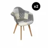 Lot de 2 Fauteuils Patchwork Gris