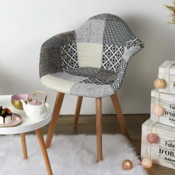 Lot de 2 Fauteuils Patchwork Gris