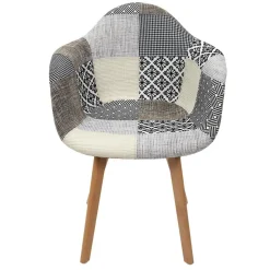 Lot de 2 Fauteuils Patchwork Gris