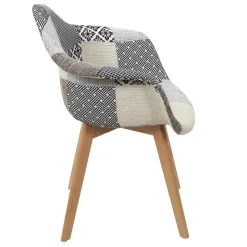 Lot de 2 Fauteuils Patchwork Gris