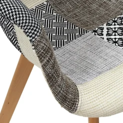 Lot de 2 Fauteuils Patchwork Gris