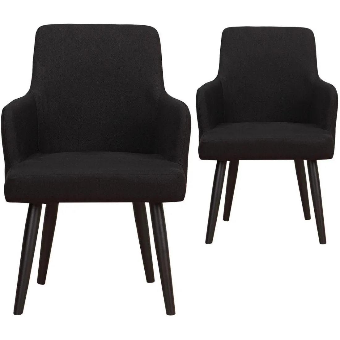 Lot de 2 Fauteuils Tissu Noir LUDVIG